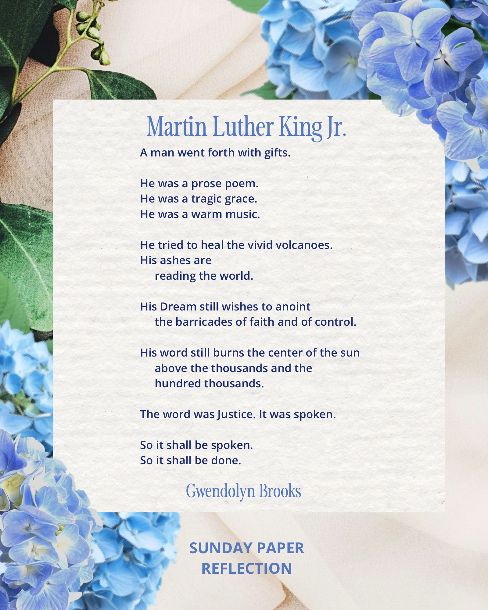 Martin Luther King Jr. by Gwendolyn Brooks